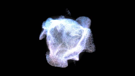 流动发光的粒子 3D渲染