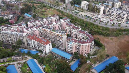 航拍湖北宜昌西陵区城区建设