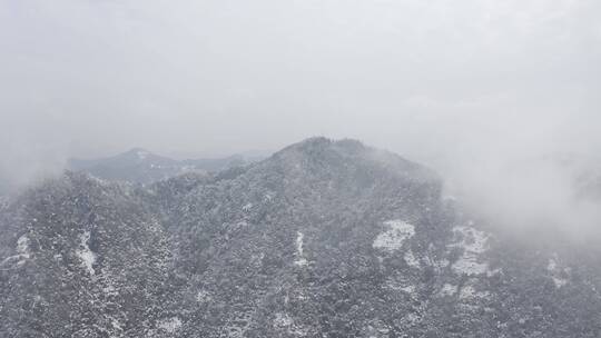 杭州灵隐雪下雪航拍