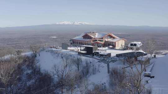 航拍吉林省长白山国际滑雪场冬季风光