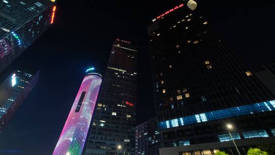 广西南宁五象新区商业中心高楼大厦街景夜景