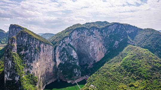 8K湖北恩施壮丽山河清江蝴蝶岩航拍延时