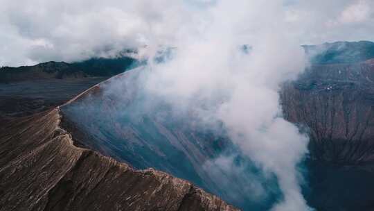 火山，火山口，火山，蒸汽