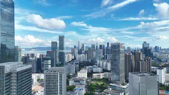 航拍深圳南山粤海街道高新园城市大景