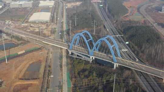 武汉东湖新技术开发区科技三路高架桥航拍