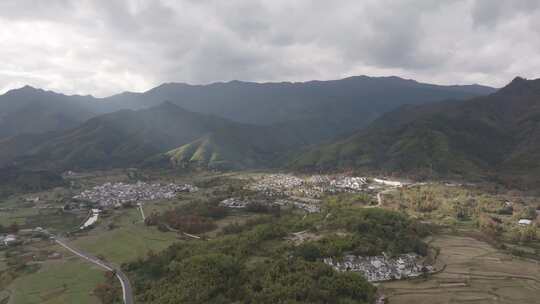 安徽黟县卢村初秋景色