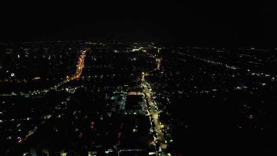 绍兴城市夜景灯光交通航拍视频素材模板下载
