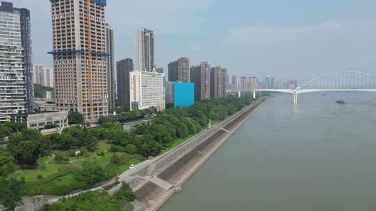 湖北宜昌城市风光地标建筑航拍