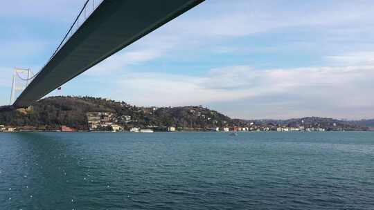 伊斯坦布尔博斯普鲁斯海峡大桥鸟瞰图
