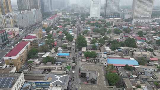 航拍河北邯郸回车巷历史文化街区