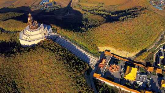 吉林敦化六鼎山正觉寺金鼎大佛航拍