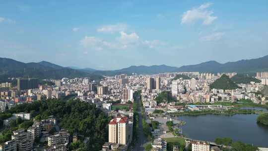 广东云浮大景云浮建设航拍