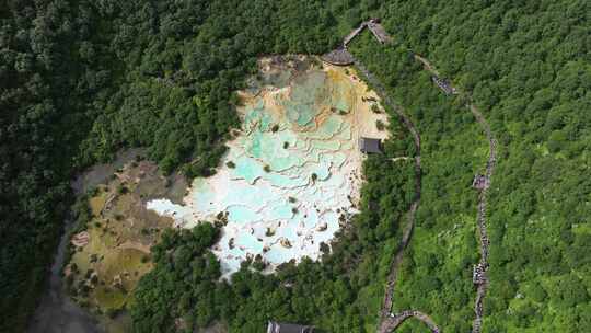 黄龙风景区五彩池延时摄影