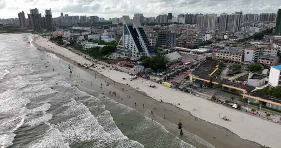 北海侨港海滩海景航拍