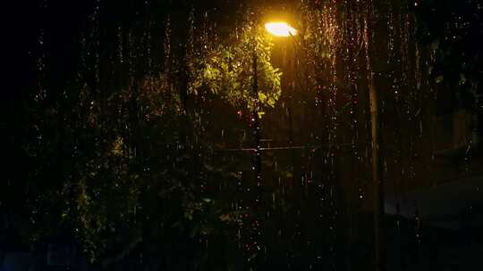城市雨天夜景4K