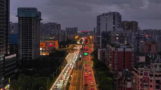 成都东湖公园二环路震撼航拍夜景城市大景