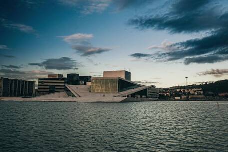 挪威奥斯陆歌剧院延时风景