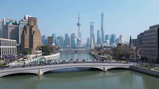 航拍上海城市风光视频素材模板下载