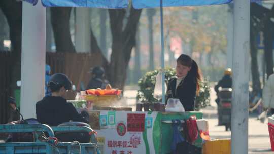 清晨上班-忙碌的生活-早餐摊位-上班族