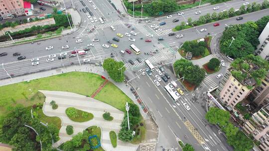 航拍衡阳蒸阳南路十字路口