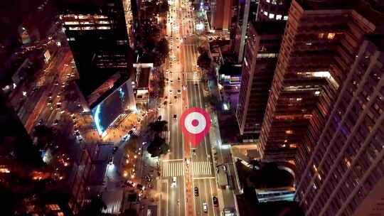 智能城市技术中的GPS位置标记图标。视频素材模板下载