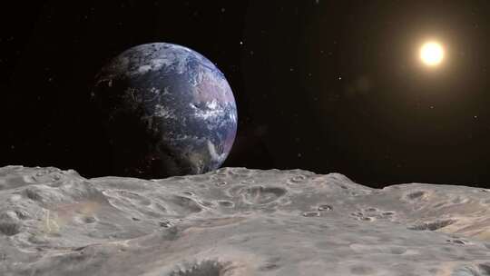 从月球表面看地球的视频背景