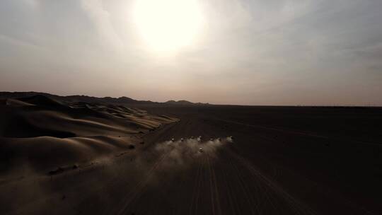 沙漠航拍车队视频素材模板下载