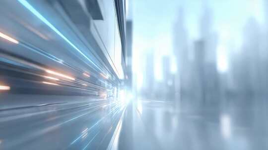 科技光线穿梭城市极速前进