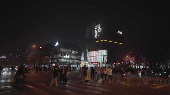 北京太古里三里屯车流夜景4K视频素材模板下载