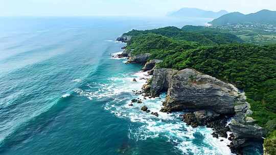 航拍福建平潭岛海岸线