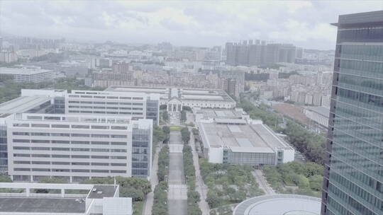 航拍深圳 从华为总部大楼 到 科技厂房 推