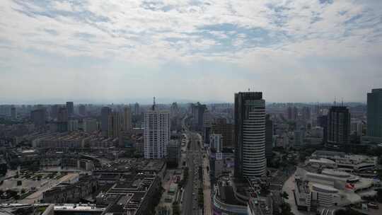 浙江宁波城市风光城市大景航拍