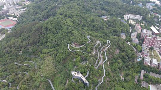 航拍福建福州福道网红打卡地