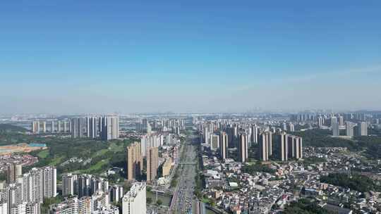 航拍江门大景江门城市建设