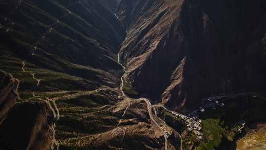 8K炸裂航拍-大地沟壑峡谷高山山谷雪山