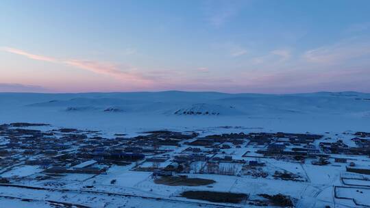 航拍内蒙古特泥河农场版画雪村