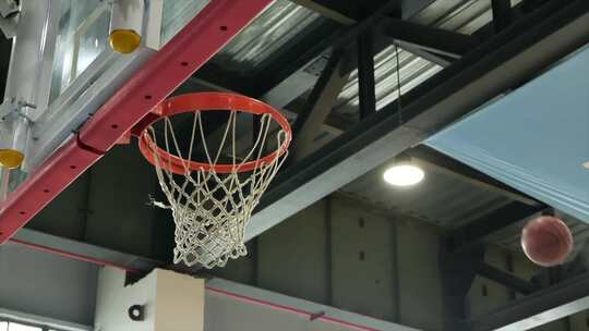 篮球投篮的慢镜头特写