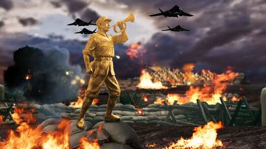 纪念抗战胜利80周年片头AE模版高清AE视频素材下载