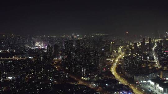 航拍大连城市夜景4k视频