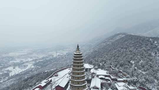 山西洪洞广胜寺雪景