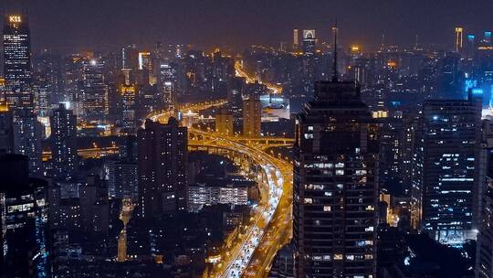 上海南北高架夜景