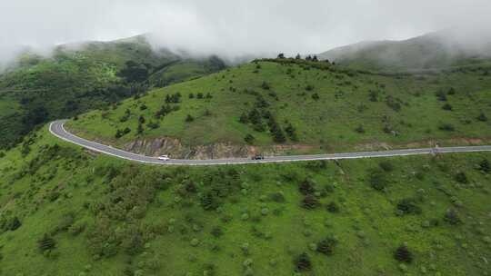 湖北神农架盘山公路航拍