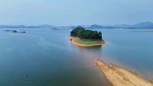 航拍海南儋州松涛水库