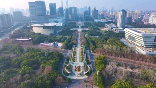 上海浦东新区世纪公园航拍城市地标风景风光视频素材模板下载