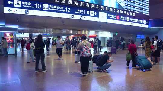 北京西客站交通枢纽春运假期节日4K