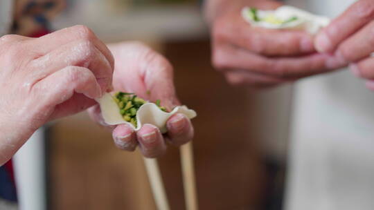 包饺子特写视频素材模板下载