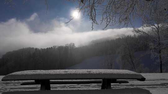 高山雪景风景风光美景梦幻唯美