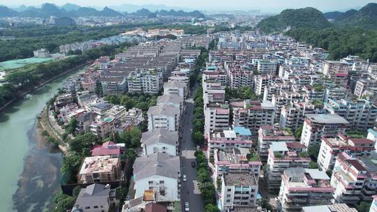 桂林施家园路建筑风光视频素材模板下载