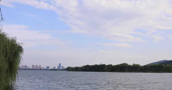 夏天苏州石湖公园景观