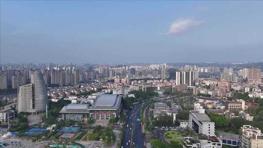 城市建筑街道鸟瞰全景宜宾建设宜宾蜀南大道